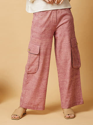KOLI Chenille Wide-leg Pants Pink Arras