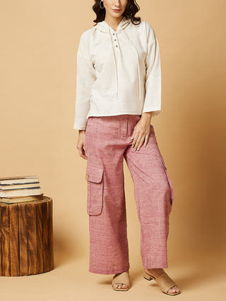 KOLI Chenille Wide-leg Pants Pink Arras