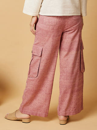 KOLI Chenille Wide-leg Pants Pink Arras