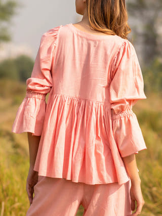 Frill Shirt Baby Pink Ithika Studio