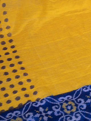 Linen Silk Saree Yellow With Blouse Piece Bindu Giri