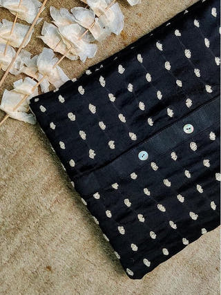 Cotton Sujani Kurta Black Bihart