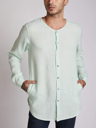 Crescent V Neck Kurta Mint Green B Label