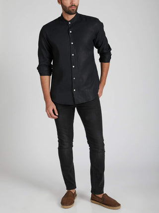 Origin Mandarin Collar Shirt Black B Label