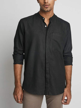 Reflect Round Collar Shirt Black B Label