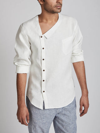 Delta Asymmetric Shirt White B Label