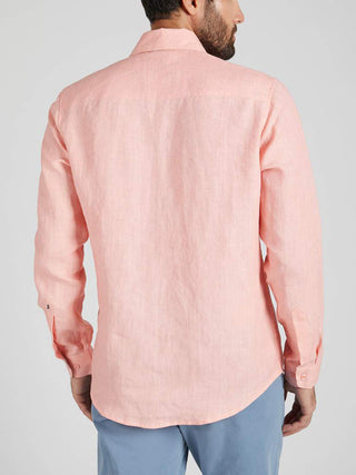 Breath Contrast Trim Shirt Peach B Label