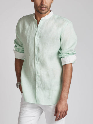 Orbit Contrast Collar Shirt Mint Green B Label