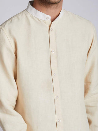 Orbit Contrast Collar Shirt Beige B Label