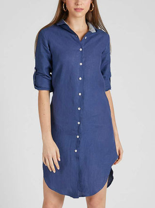 Fern Shirt Dress Navy Blue B Label