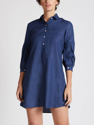 Horizon Lego-mutton Shirt Dress Navy B Label