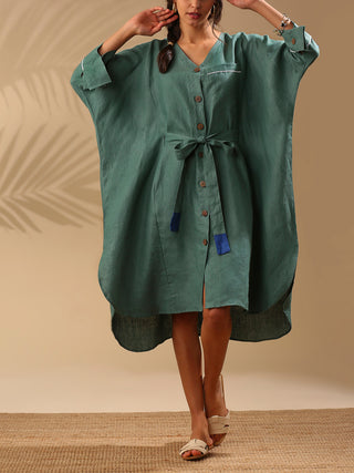 Mahogany Kimono Dress- Deep Green B Label