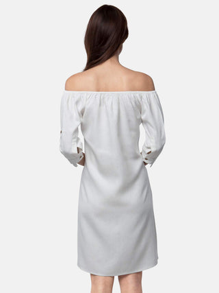Waterfall Off-Shoulder Dress White B Label