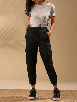 Savannah Cargos Black - 100% Hemp coord set for women in Black  color