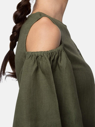 Pecan Sleeve Cut Out Top Olive B Label