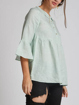 Bridge Gathered Top Mint Green B Label