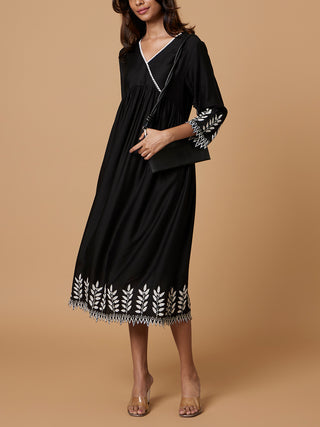 Ecovero Cutwork Dress Black Bombay Bloom