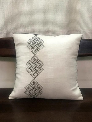 SRIVATSA Kora Base Cushion Cover Off-White Bun.kar Bihar