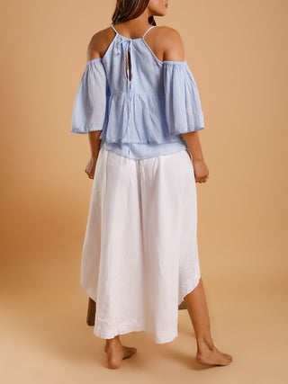 Silvia Top Light Blue Manvi The Handmade