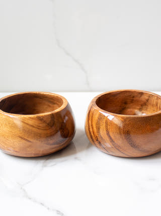 Bulgy Flat Bowl Set Of Two Brown Byora Homes