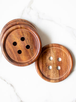 Button Coasters Set Of Four Brown Byora Homes
