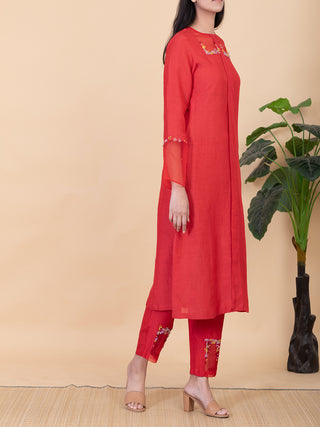 Dupatta Coral Red Chambray & Co.