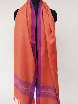 Handwoven Merino Wool Shawl Orange Kilmora