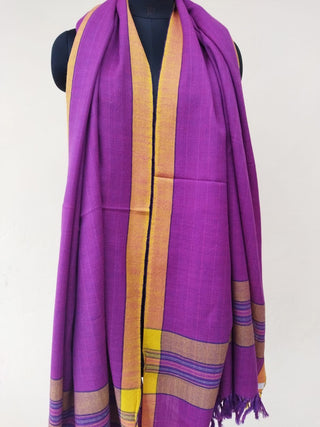 Handwoven Merino Wool Shawl Purple Kilmora