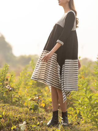 Color Block Handkerchief Dress Ithika Studio