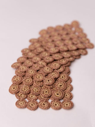 Handmade Crochet Ziba Square Coasters Rust Beige Samoolam