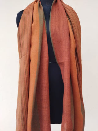 Handwoven Merino Wool Shawl Rust Kilmora