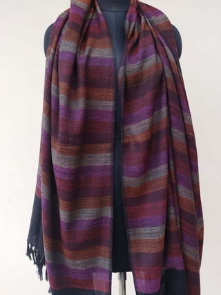 Handwoven Stripes Merino Wool Shawl Kilmora