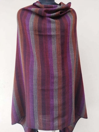 Handwoven Stripes Merino Wool Shawl Kilmora