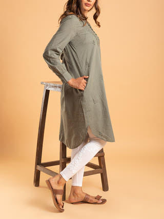 Yog Tunic White Manvi The Handmade