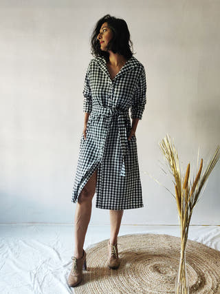 black and white shirt dress Shop Women Dresses at Flourish – Checked Checkered Shirt Dress Black for Every Occasion. L