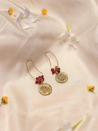  Circular Dangle Earrings Gold by Miharu sold by Flourish