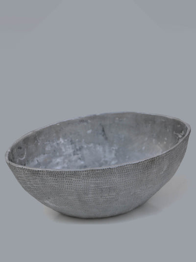 Handmade Aluminium Bowl Natural Silver Nimmit