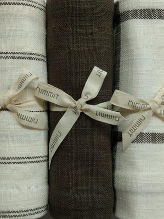Ivory Kitchen Towels Set of 3 Black Nimmit