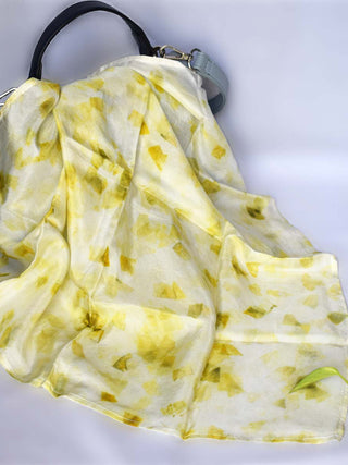 Silk Bandana - White with Lemon Yellow Ecoshi