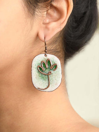 ELEMENTS Lotus Bloom Earrings Green Ekibeki