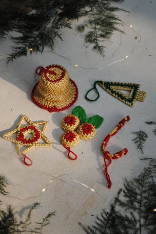 TRUNA Christmas Ornaments Colorful Set of 5 Red Ekibeki