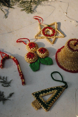 TRUNA Christmas Ornaments Colorful Set of 5 Red Ekibeki