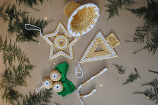 TRUNA Christmas Ornaments Set of 5 White Ekibeki