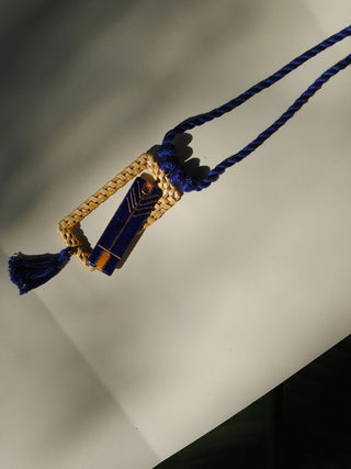 Jharokha Pendant Blue Necklace Ekibeki