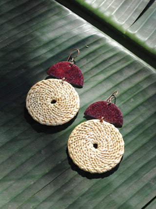 Chandrabindu Earrings Red Ekibeki