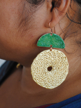 Chandrabindu Earrings Green Ekibeki