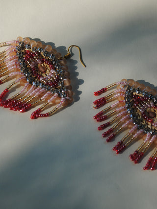 Nazar Earrings Pink Ekibeki