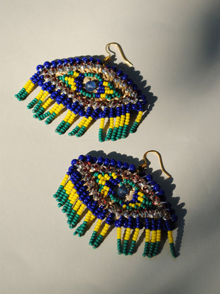 Nazar Earrings Blue Ekibeki
