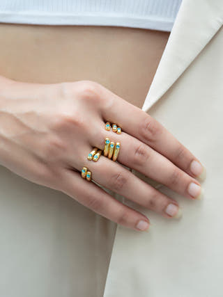 MOKUZAI Empress Ring Turquoise Equiivalence