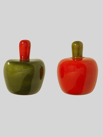 Wooden Apple Fridge Magnets Set of 2
